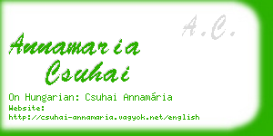 annamaria csuhai business card